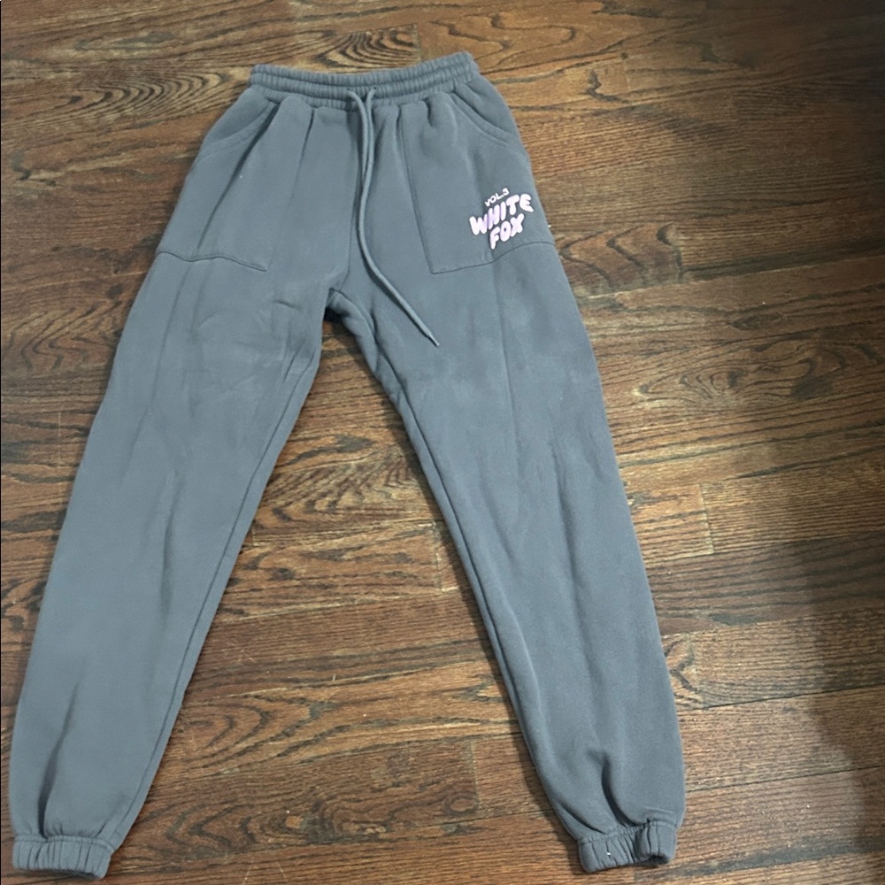 Gray White Fox sweatpants